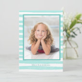 Prachtige Blauwgroen kerstkerst langs de kust Feestdagenkaart (Staand voorkant)