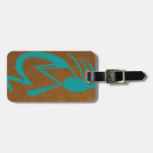 Prachtige Blauwgroen Kokopelli Painting Bagagelabel (Voorkant horizontaal)