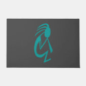 Prachtige Blauwgroen Kokopelli Painting Deurmat (Voorkant)