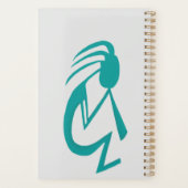 Prachtige Blauwgroen Kokopelli Painting Planner (Achterkant)