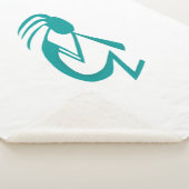 Prachtige Blauwgroen Kokopelli Painting Sherpa Deken (3/4)