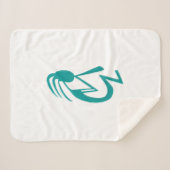 Prachtige Blauwgroen Kokopelli Painting Sherpa Deken (Voorkant (horizontaal))