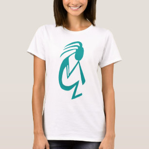 Prachtige Blauwgroen Kokopelli Painting T-shirt