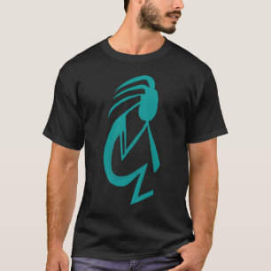 Prachtige Blauwgroen Kokopelli Painting T-shirt