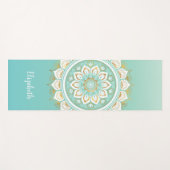 Prachtige Blauwgroen Mandala Pattern Yoga Mat (Voorkant (horizontaal))