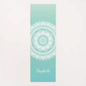 Prachtige Blauwgroen Mandala Pattern Yoga Mat (Voorkant)