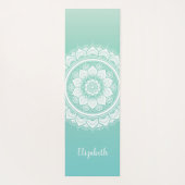 Prachtige Blauwgroen Mandala Pattern Yoga Mat (Achterkant)