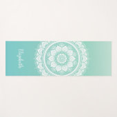 Prachtige Blauwgroen Mandala Pattern Yoga Mat (Voorkant (horizontaal))