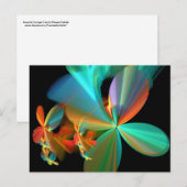 Prachtige Blauwgroen Oranje kunstbloemen Briefkaart (Voorkant / Achterkant)