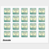 Prachtige Blauwgroen trekkers van Birdcage Wedding Vierkante Sticker (Vel)