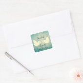 Prachtige Blauwgroen trekkers van Birdcage Wedding Vierkante Sticker (Envelop)
