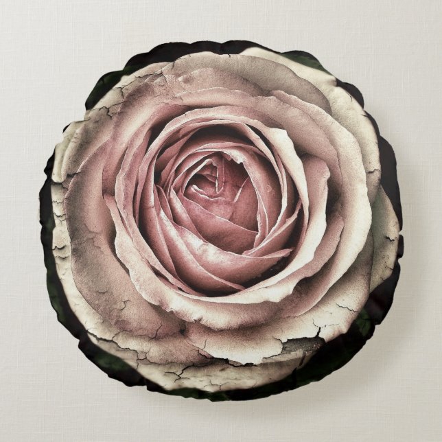 Prachtige Bleke Roos Pillow Rond Kussen (Voorkant)