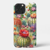 Prachtige bloeiende cactussen iPhone hoesje (Achterkant)