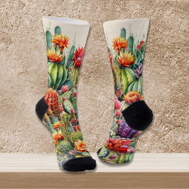 Prachtige bloeiende cactussen sokken