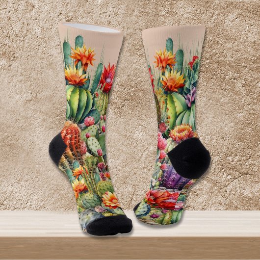 Prachtige bloeiende cactussen sokken