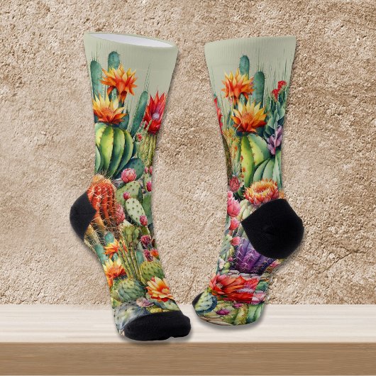 Prachtige bloeiende cactussen sokken