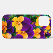 Prachtige bloeiende pansies in de tuin Case-Mate iPhone case (Achterkant (horizontaal))