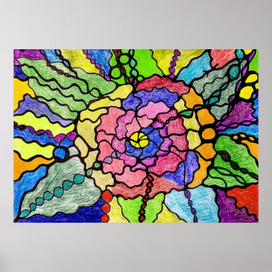 Prachtige bloem moderne kunst poster (Voorkant)