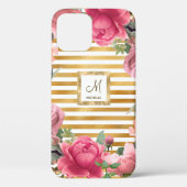 Prachtige bloem Monogram Girly Case-Mate iPhone Case (Achterkant)