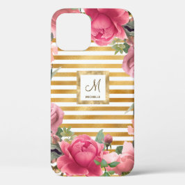 Prachtige bloem Monogram Girly Case-Mate iPhone Case