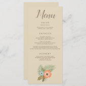 Prachtige bloemdecoratie op beige achtergrond menu (Voorkant / Achterkant)