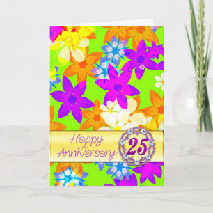 Prachtige bloemen 25-jarig jubileum voor partner kaart