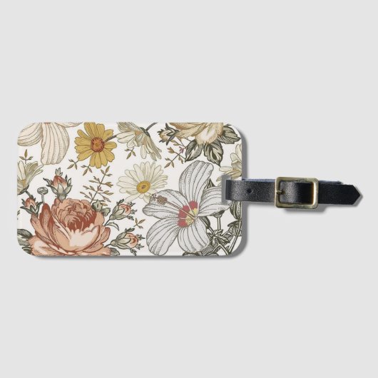 Prachtige bloemen bagagelabel (Voorkant (horizontaal))