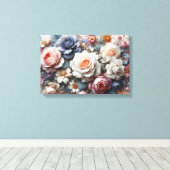 Prachtige bloemen canvas afdruk (Insitu (Houten vloer))