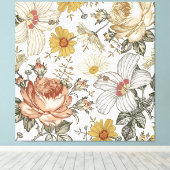 Prachtige bloemen canvas afdruk (Insitu (Houten vloer))