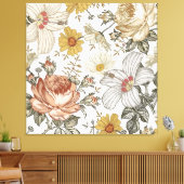 Prachtige bloemen canvas afdruk (Insitu (Woonkamer))