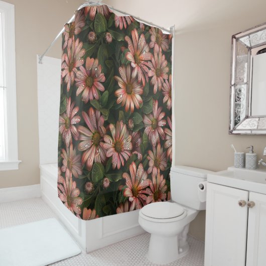 Prachtige bloemen decoratieve eye-catching douchegordijn (In situ)