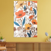 Prachtige bloemen design kunst canvas afdruk (Insitu (Woonkamer))