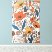 Prachtige bloemen design kunst canvas afdruk (Insitu (Houten vloer))