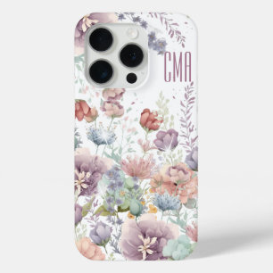 Prachtige bloemen   DIY-monogram iPhone 15 Pro Case
