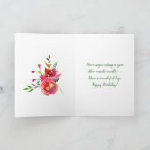 Prachtige bloemen Elegant Happy Birthday Kaart (Binnen)