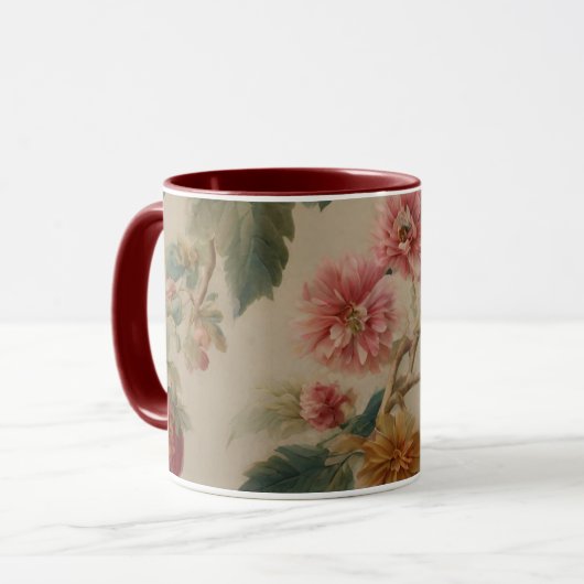 Prachtige bloemen en vruchten.  Franse stijl Mok (Voorkant links)