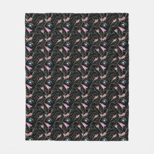 Prachtige bloemen en zwenkpatronen fleece deken