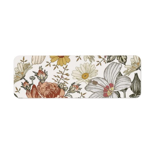 Prachtige bloemen etiket (Voorkant)