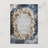 Prachtige bloemen geaccentueerd met gouden bruilof informatiekaartje (Voorkant)