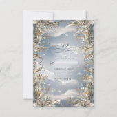 Prachtige bloemen geaccentueerd met gouden bruilof RSVP kaartje (Voorkant)