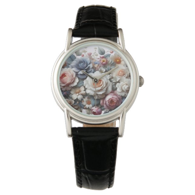 Prachtige bloemen horloge (Voorkant)