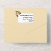 Prachtige Bloemen Jubileum All In One Uitnodiging (Achterkant)