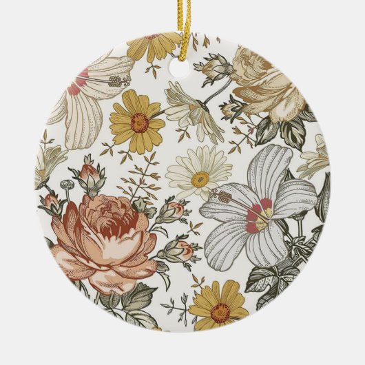 Prachtige bloemen keramisch ornament (Voorkant)