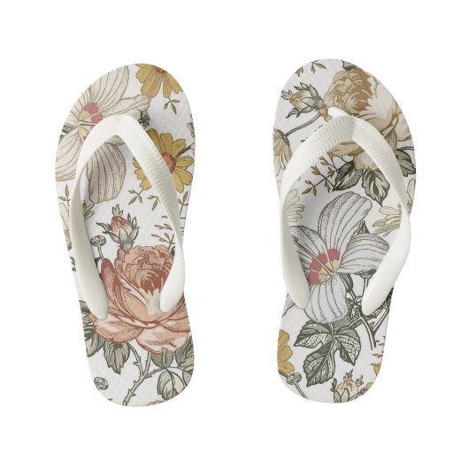 Prachtige bloemen kinder teenslippers (Voetbed)