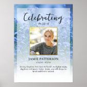 Prachtige bloemen Life Celebration Fotobegrafenis Poster (Voorkant)