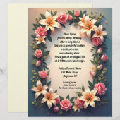 Prachtige bloemen op gradiënt achtergrond Memorial Briefhoofd (Voorkant / Achterkant)