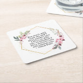 Prachtige bloemen psalm 91 Square Paper Onderzette Kartonnen Onderzetters (Schuin)