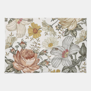 Prachtige bloemen theedoek