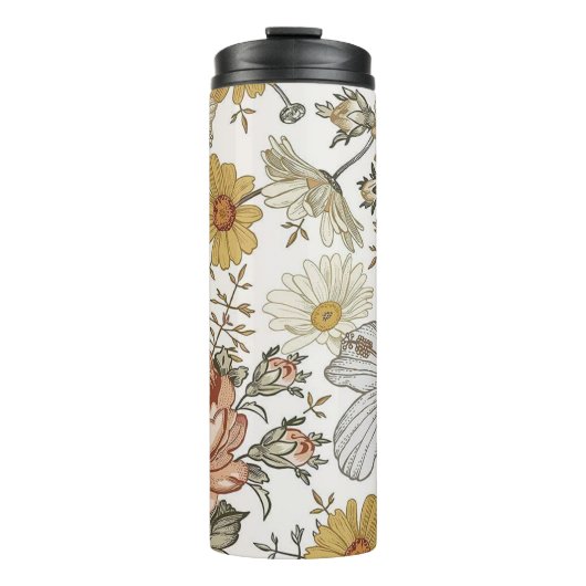 Prachtige bloemen thermosbeker (Voorkant)