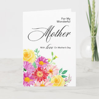 Prachtige bloemen voor moeder op Moederdag Kaart